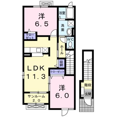 グロワールＥ 201【管理NO：1-015150005-02010】 ★家具家電は申し込み後に搬入しますの外観画像