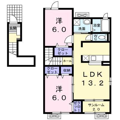 プラシードＣ 201【管理NO：1-014124103-02010】 ★家具家電は申し込み後に搬入しますの外観画像