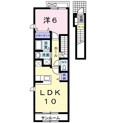 ヴィラノールＧ 203【管理NO：1-013533103-02030】 ★家具家電は申し込み後に搬入しますの外観画像