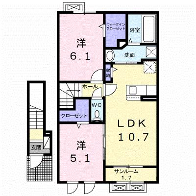 スプリング　ファインⅡ 202【管理NO：1-027051102-02020】 ★家具家電は申し込み後に搬入しますの外観画像