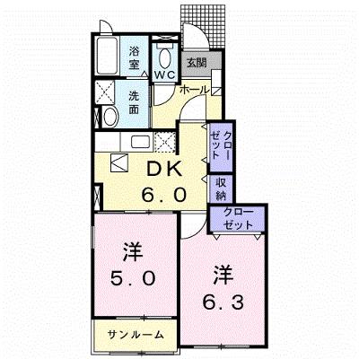 ソレイユ　Ａ 103【管理NO：1-014544401-01030】 ★家具家電は申し込み後に搬入しますの外観画像