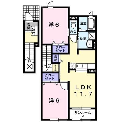 ヴィラ・セレーノ　Ｃ 203【管理NO：1-014230001-02030】 ★家具家電は申し込み後に搬入しますの外観画像