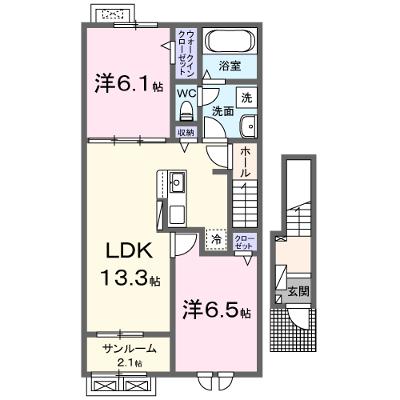 シャトー　ソレイユⅢ　Ｂ 202【管理NO：1-028621602-02020】 ★家具家電は申し込み後に搬入します★ ★2026年09月下旬入居可能★の外観画像