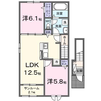 シャトー　ソレイユⅢ　Ａ 201【管理NO：1-028621601-02010】 ★家具家電は申し込み後に搬入します★ ★2026年09月下旬入居可能★の外観画像