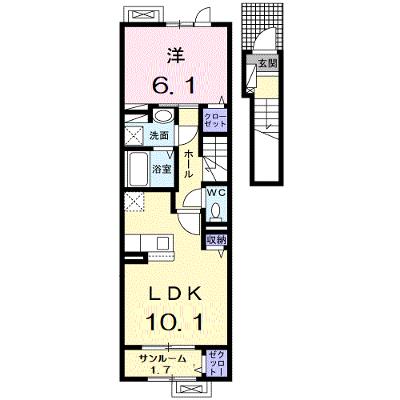 ミラノⅥ　Ｂ 205【管理NO：1-027438802-02050】 ★家具家電は申し込み後に搬入しますの外観画像