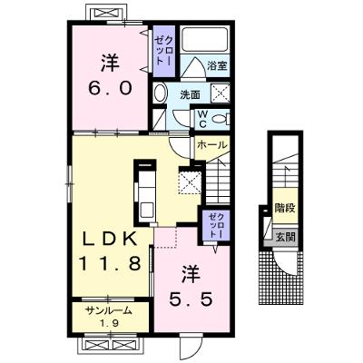 タカオカ・シュロス 201【管理NO：1-024154601-02010】 ★家具家電は申し込み後に搬入します★の外観画像