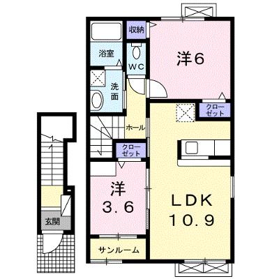 クロッシングⅡＡ 203【管理NO：1-018030401-02030】 ★家具家電は申し込み後に搬入しますの外観画像