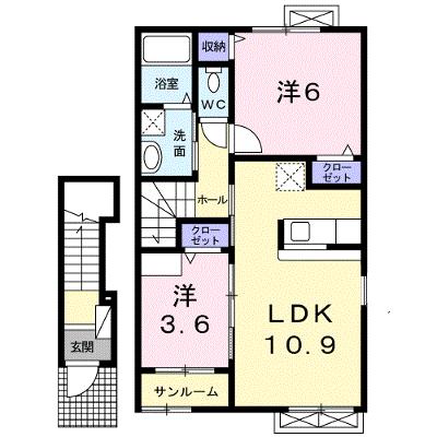 ユニゾン　カミューⅡ 204【管理NO：1-017272202-02040】 ★家具家電は申し込み後に搬入しますの外観画像