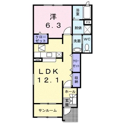 ル・クールＡ 101【管理NO：1-014256601-01010】 ★家具家電は申し込み後に搬入しますの外観画像
