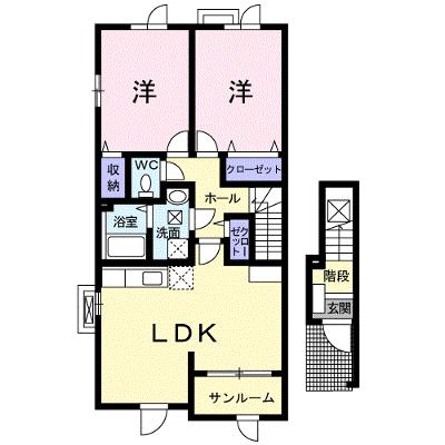 ソレイユⅠ 201【管理NO：1-014563701-02010】 ★家具家電は申し込み後に搬入します★の外観画像