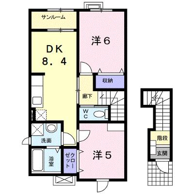 ジュール　フェリエ 202【管理NO：1-017690601-02020】 ★家具家電は申し込み後に搬入しますの外観画像