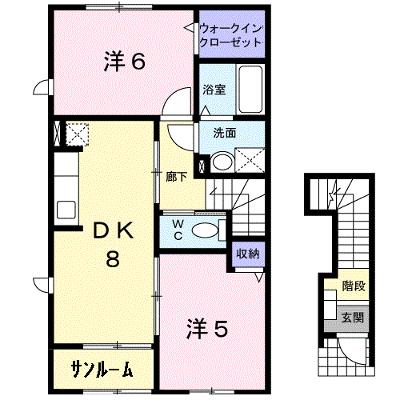 ボンヌシャンツＮ　Ⅶ 201【管理NO：1-016231801-02010】 ★家具家電は申し込み後に搬入しますの外観画像