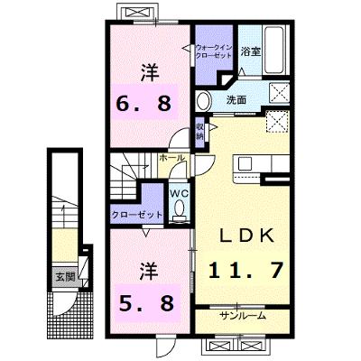 ブライト　スクエアⅢ 203【管理NO：1-027248001-02030】 ★家具家電は申し込み後に搬入します 2026年08月中旬入居可能の外観画像
