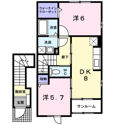 サンリットビュー・コヤマⅠ 202【管理NO：1-014621801-02020】 ★家具家電は申し込み後に搬入しますの外観画像