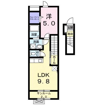 グランドソレーユⅢ 202【管理NO：1-023013201-02020】 ★家具家電は申し込み後に搬入します 2026年07月上旬入居可能の外観画像
