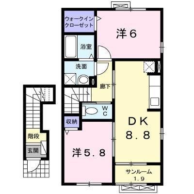 ポライトリ－　ＫⅡ 204【管理NO：1-016555901-02040】 ★家具家電は申し込み後に搬入しますの外観画像