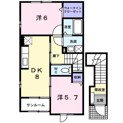 サンリットビュー・コヤマⅡ 201【管理NO：1-014621802-02010】 ★家具家電は申し込み後に搬入しますの外観画像