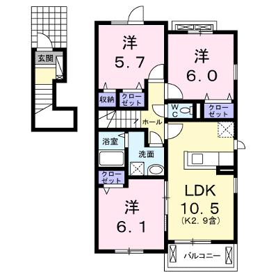 グランボナールⅣ 201【管理NO：1-018621501-02010】 ★家具家電は申し込み後に搬入しますの外観画像