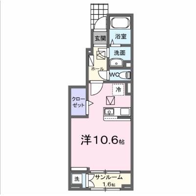 ラルチェⅡ 102【管理NO：1-027983502-01020】 ★家具家電は申し込み後に搬入します★ ★2026年10月上旬入居可能★の外観画像