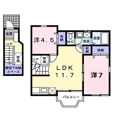 ラ・アベリール 201【管理NO：1-009646801-02010】 ★家具家電は申し込み後に搬入します★の外観画像