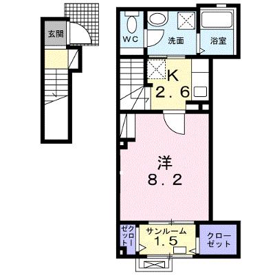 フィガロ 202【管理NO：1-026145501-02020】 ★家具家電は申し込み後に搬入しますの外観画像