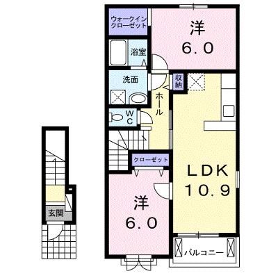 ベル・ヴィオラ 203【管理NO：1-018570101-02030】 ★家具家電は申し込み後に搬入します★ ★2026年10月上旬入居可能★の外観画像