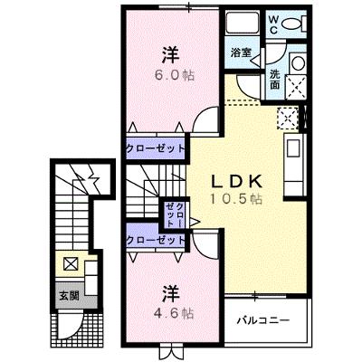 メゾン・アムール 202【管理NO：1-011894601-02020】 ★家具家電は申し込み後に搬入します★ ★2026年10月下旬入居可能★の外観画像