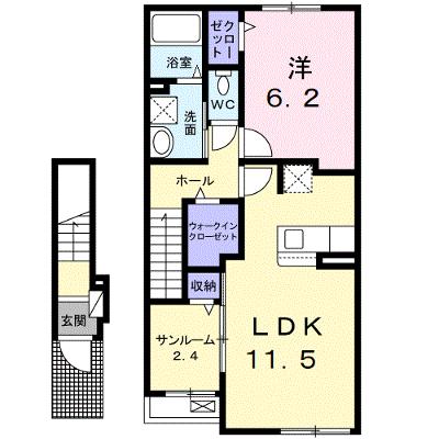 フレスクーラ 203【管理NO：1-028444301-02030】 ★家具家電は申し込み後に搬入しますの外観画像