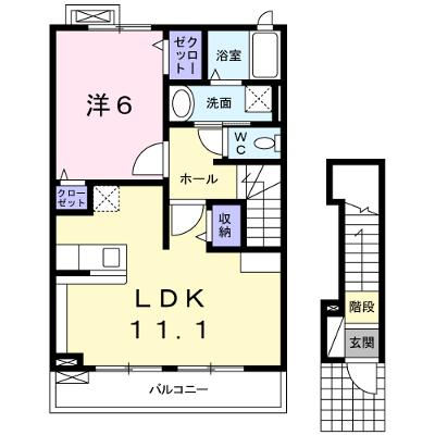 ヴィラ向屋敷 201【管理NO：1-016533601-02010】 ★家具家電は申し込み後に搬入します★の外観画像