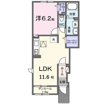 ヴィラ　カルディア 101【管理NO：1-028350001-01010】 ★家具家電は申し込み後に搬入しますの外観画像