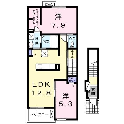 カーサ・グラースⅠ 202【管理NO：1-017627701-02020】 ★家具家電は申し込み後に搬入しますの外観画像