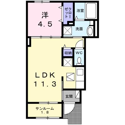 ハーモニーＲＨ 102【管理NO：1-028156201-01020】 ★家具家電は申し込み後に搬入しますの外観画像