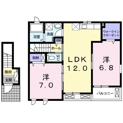 クレマチスⅡ 202【管理NO：1-018616402-02020】 ★家具家電は申し込み後に搬入しますの外観画像