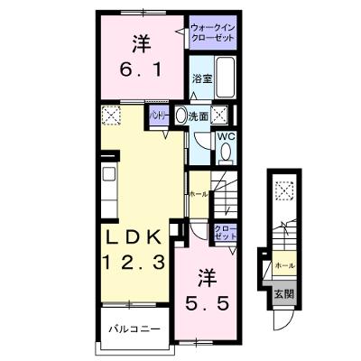 ロケットラボさぎの宮 203【管理NO：1-028706801-02030】 ★家具家電は申し込み後に搬入します 2026年09月下旬入居可能の外観画像