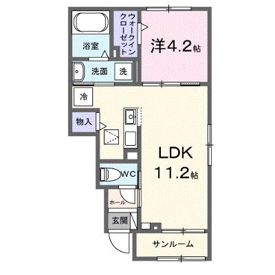 メヌエット 103【管理NO：1-028584201-01030】 ★家具家電は申し込み後に搬入します 2026年09月上旬入居可能の外観画像