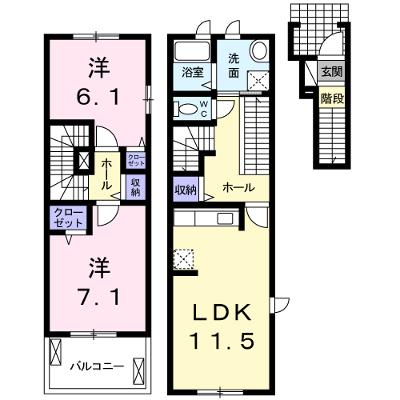 ソレイユⅡ 201【管理NO：1-019672202-02010】 ★家具家電は申し込み後に搬入します★の外観画像