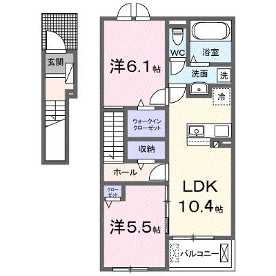 リヴェールパレス 202【管理NO：1-027520501-02020】 ★家具家電は申し込み後に搬入しますの外観画像