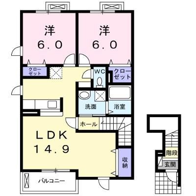 ソレイユ　一番館 201【管理NO：1-016509501-02010】 ★家具家電は申し込み後に搬入しますの外観画像