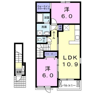 アンフルラージュ 202【管理NO：1-018967701-02020】 ★家具家電は申し込み後に搬入しますの外観画像