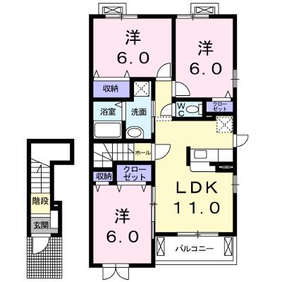 エスポワール　ネオ　Ａ 202【管理NO：1-016361301-02020】 ★家具家電は申し込み後に搬入しますの外観画像