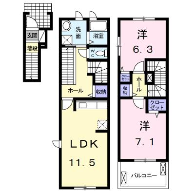 ルミエール・プランタン 205【管理NO：1-017770901-02040】 ★家具家電は申し込み後に搬入します 2026年08月下旬入居可能の外観画像