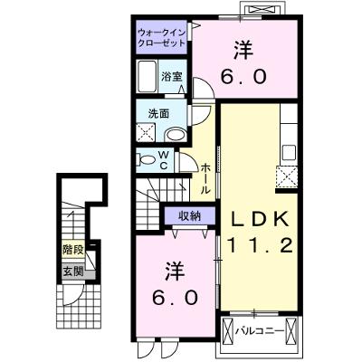 プリムラ 202【管理NO：1-018959301-02020】 ★家具家電は申し込み後に搬入します 2026年07月下旬入居可能の外観画像