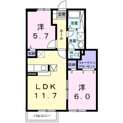 シャン・ド・フルールⅡ 102【管理NO：1-012299302-01020】 ★家具家電は申し込み後に搬入しますの外観画像