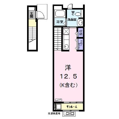 プロムナード　Ｙ 202【管理NO：1-020319701-02020】 ★家具家電は申し込み後に搬入しますの外観画像