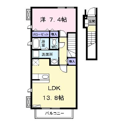Ｚｅｕｓ　Ⅰ　（ゼウス） 202【管理NO：1-016515501-02020】 ★家具家電は申し込み後に搬入します★の外観画像
