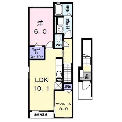 メゾンＨＩＫＡＲＩ 201【管理NO：1-028348501-02010】 ★家具家電は申し込み後に搬入しますの外観画像