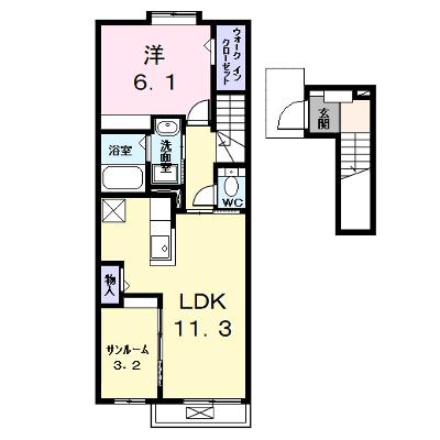 アルドールⅠ 202【管理NO：1-027666401-02020】 ★家具家電は申し込み後に搬入します 2026年07月中旬入居可能の外観画像