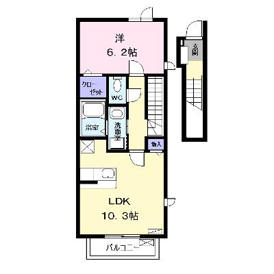 ボンヌ　シャンス　ｄ 201【管理NO：1-018192401-02010】 ★家具家電は申し込み後に搬入します★の外観画像