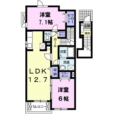 ヴィラ・ブランシュ 202【管理NO：1-016734701-02020】 ★家具家電は申し込み後に搬入します★ ★2026年09月中旬入居可能★の外観画像