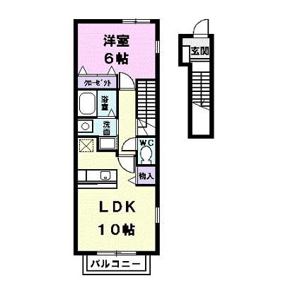 すまいらーくⅣ 201【管理NO：1-014588301-02010】 ★家具家電は申し込み後に搬入しますの外観画像